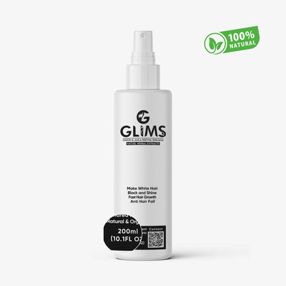GLIMS hair care product bottle on a white background